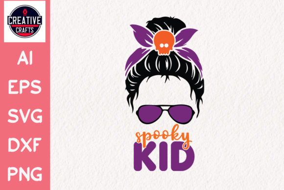 Halloween SVG Design Spooky Kid: Graphics for Crafts & Content