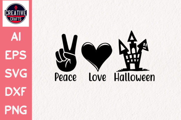 Halloween SVG Peace Love Halloween Graphics Crafts