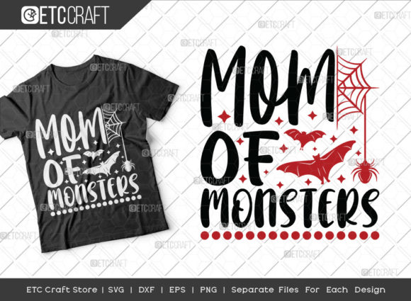 Mom of Monsters SVG Cut File: Halloween Graphics for Crafts