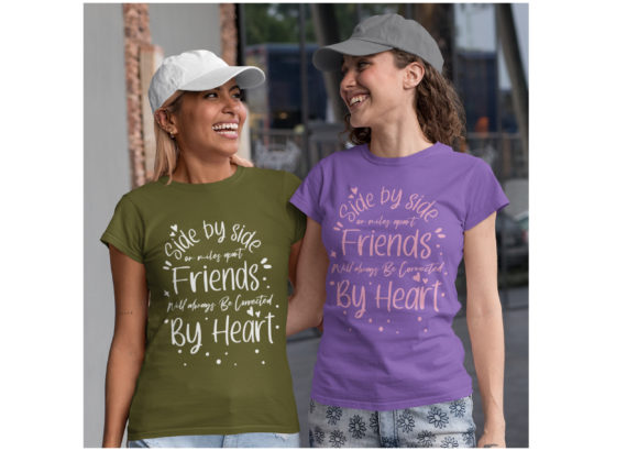 Side by Side or Miles Apart Friendship Graphics